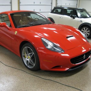 Red Ferrari In A Nice Garage