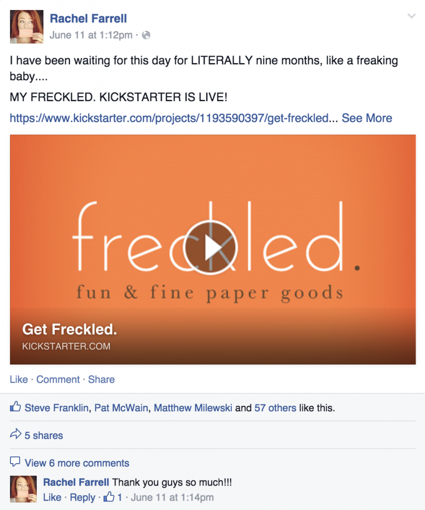 Rachel Farrell Get Freckled Kickstarter Project Paper Goods