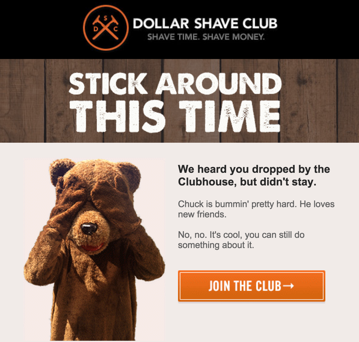 dollar shave club email list creative user experience