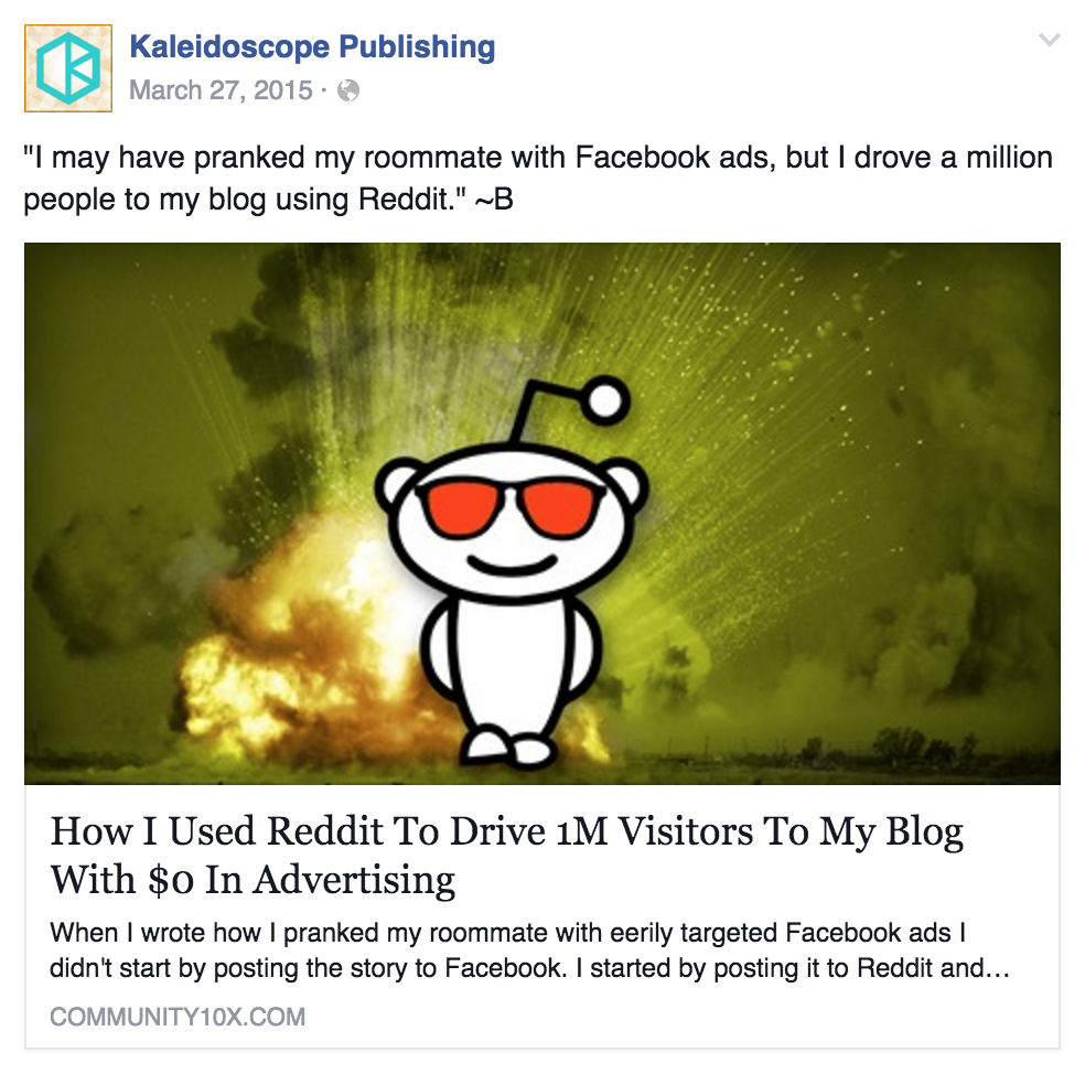 facebook ads prank 1 million visitors to blog with reddit